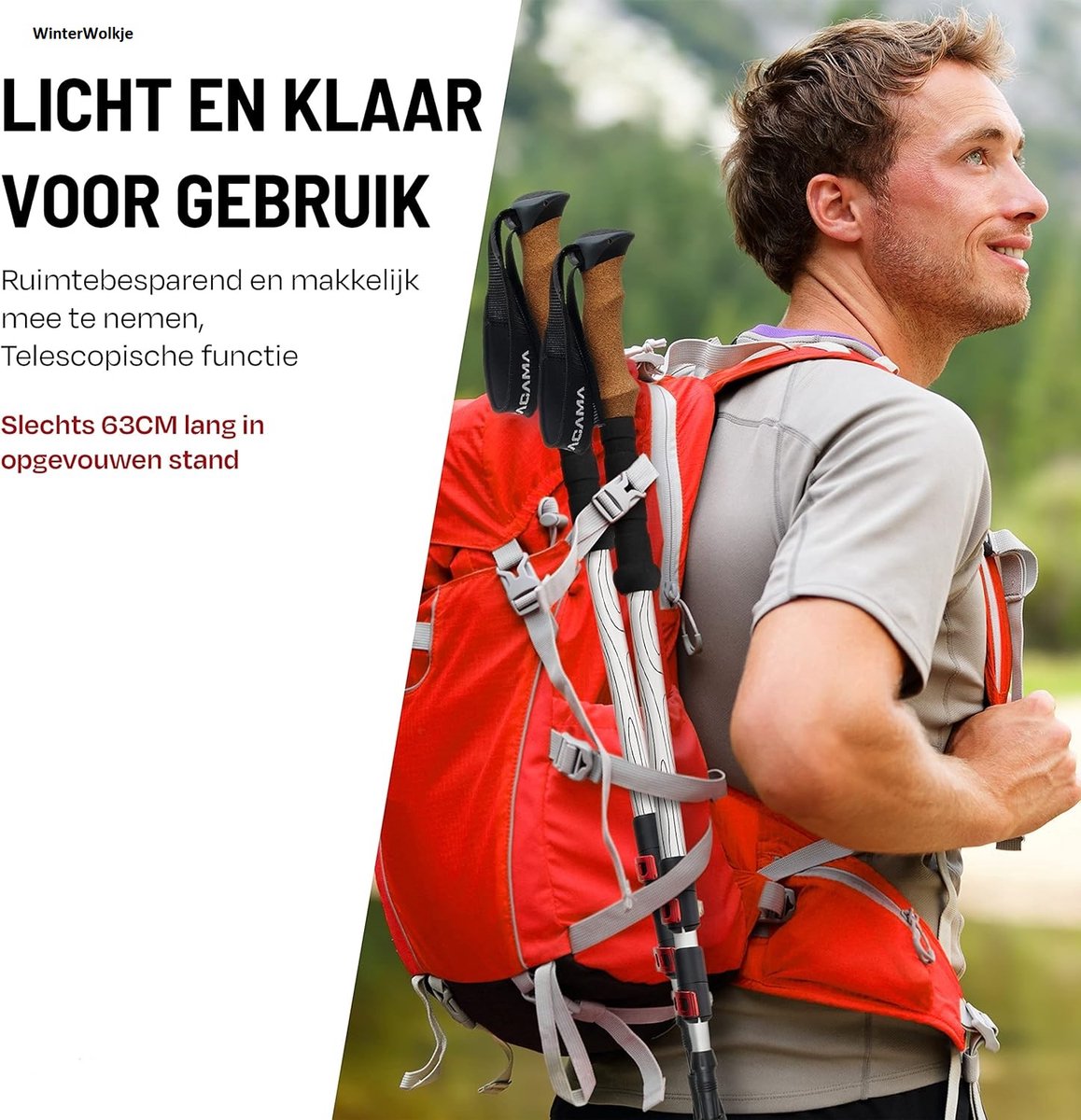 ALPIN LOACKER Opvouwbare Wandelstokken Van Carbon Of Aluminium Met Kurken Handgreep I Nordic Walkingstokken Voor Dames En Heren Lichte Trekkingstokken Telescoop Bergsport 3619464987