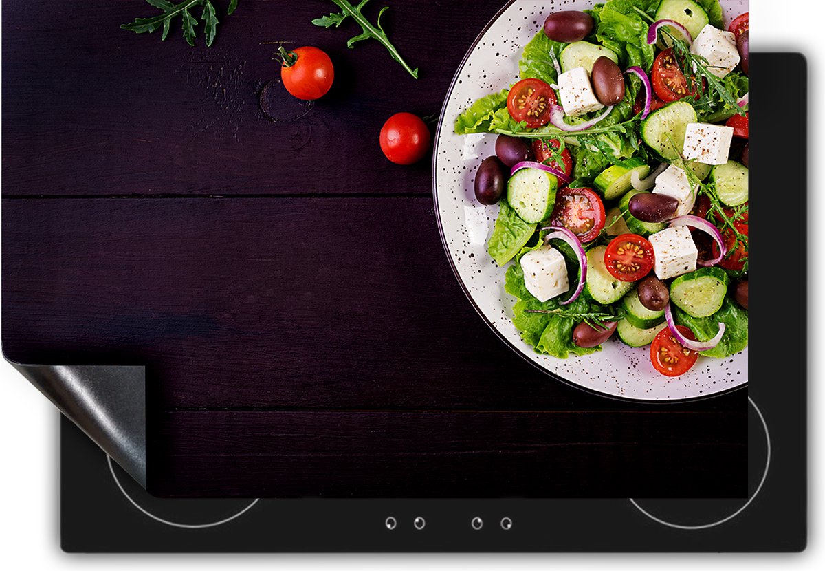 Chefcare Inductie Beschermer Bord met Groentes - Salade - 77x59 cm - Afdekplaat Inductie - Kookplaat Beschermer - Inductie Mat