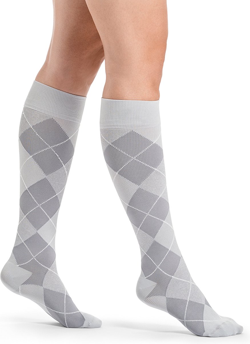 Sigvaris Microfiber Shades Steunkousen Dames Argyle Grijs-Maat: 38 - 40