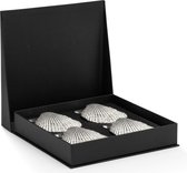 Anovi Luxe Zilvertinnen Amuse Schelpen - Franse Elegantie - Set van 4 in Geschenkverpakking