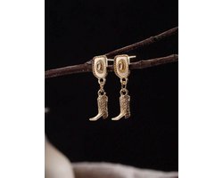 Oorbellen western cowboy laarzen goudkleur