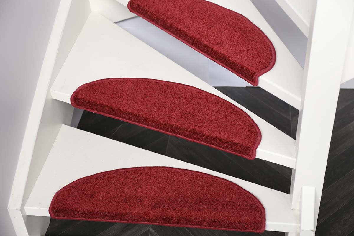 Trapmatten Twist- 15 stuks-65x20x4 cm-Donkerrood