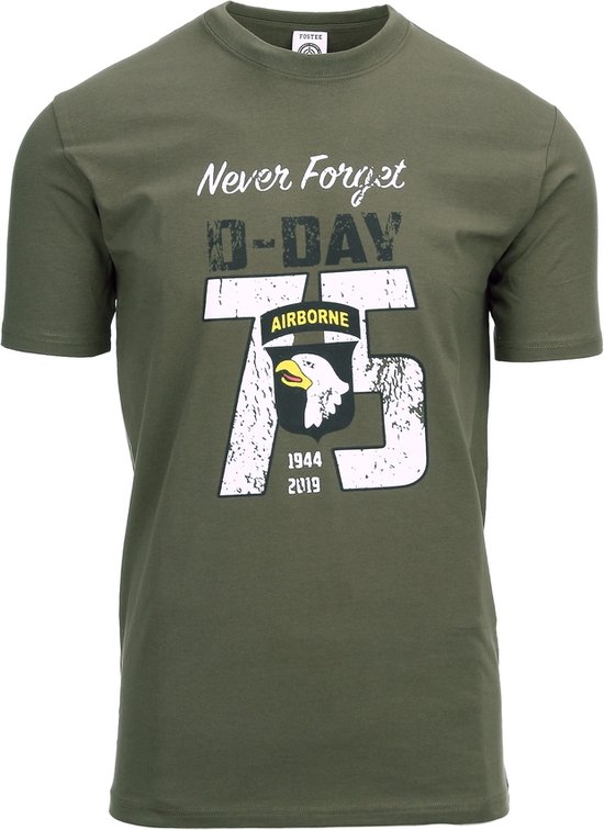 Fostex Garments - T-shirt D-Day 75 years (kleur: Groen / maat: L)