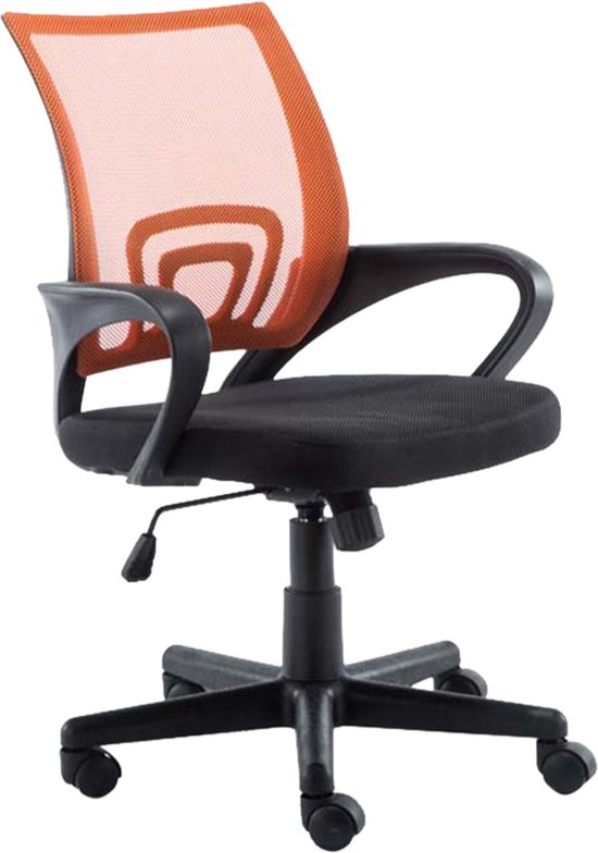 CLP Genius Bureaustoel - Ergonomisch - Voor volwassenen - Met armleuningen - Netbekleding - oranje