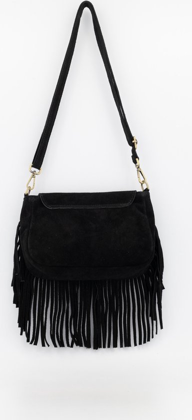 Boho festival tasje van leer met bloem en franje - Online Boho Shop Boho festival tasje van leer met bloem en franje - Online Boho Shop