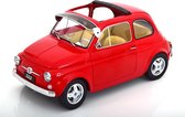 Het 1:12 gegoten model van de Fiat F Custom met zonneklep en Abarth-velgen uit 1968 in rood. De fabrikant van het schaalmodel is KK Models. Dit model is alleen online verkrijgbaar