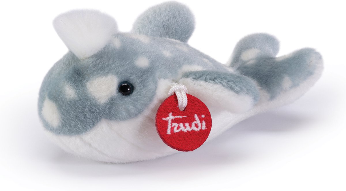 Trudi - Trudino Knuffel Walvis 17 cm - Handgemaakt in Italië - Pluche knuffel - Knuffeldier voor jongens en meisjes - Blauw/Wit - 10x9x17 cm maat XS