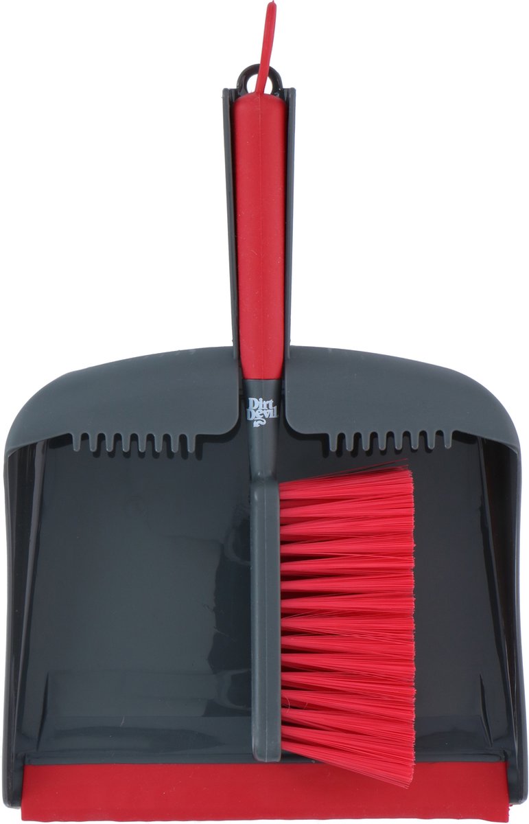 Goedkoopste Dirt Devil Handveger en Blik - Veger en Blik met Haken - 35,5 x 22,8 x 6 cm - Kunststof - Grijs/Rood