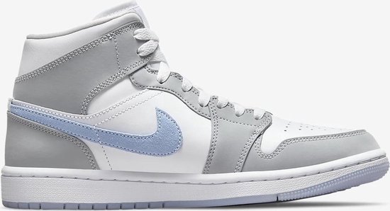 Nike Air Jordan 1 Mid, White/Aluminum-Wolf Grey, BQ6472 105, EUR 44