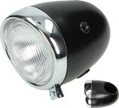 Koplamp rond oltimer model Puch 130mm zwart