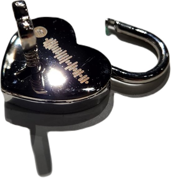 Porte-clés Spotify Lock personnalisé | Noir | Métal/acier inoxydable | Design de coeur d'amour | Cadeau musical Perfect pour les couples et les vacances !