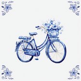 Delfts blauw tegeltje fiets design