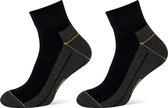 Stapp korte werksokken Coolmax Quarter - 2 paar - Sokken heren 43-46 - Sokken heren - Zwarte sokken.