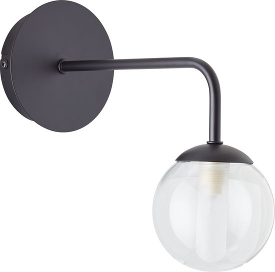 Brilliant Lamp Gitse wandlamp zwart/transparant metaal zwart 1x QT14, G9, 20 W