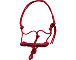 Touwhalster ‘zigzag’ Rood-Bordeaux maat Full | rood, donker, bordeaux, halster, touwproducten, paard
