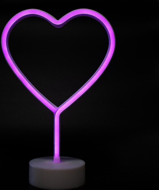 Hartvormige neonlichten - LED neonlicht voor slaapkamer - Voeding via USB / batterijen - neonroze neonlicht - Voor vrouwen - Esthetische kamerdecoratie
