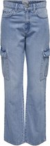 Only Jeans Onlriley Hw Str Cargo Dnm Pim875 No 15317190 Denim Blue clair taille femme - W25