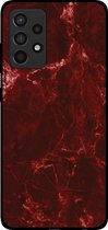 Smartphonica Telefoonhoesje voor Samsung Galaxy A52s 5G met marmer opdruk - TPU backcover case marble design - Rood / Back Cover geschikt voor Samsung Galaxy A52s 5G