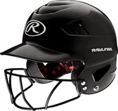 Rawlings Coolflo Baseball Softbal Slaghelm met gezichtsbescherming - Black - One Size Fits Most