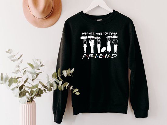 Lykke Friends Sweatshirt | Herinnering aan Matthew Perry | Friends TV Show | Chandler Bing | Zwart| Maat L
