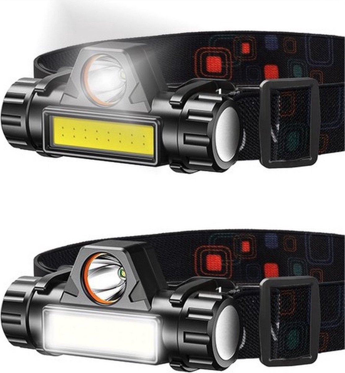 LED Hoofdlamp | USB Oplaadbaar | Waterdicht | 2 lichtstanden | Kantelbaar - IsoTrade