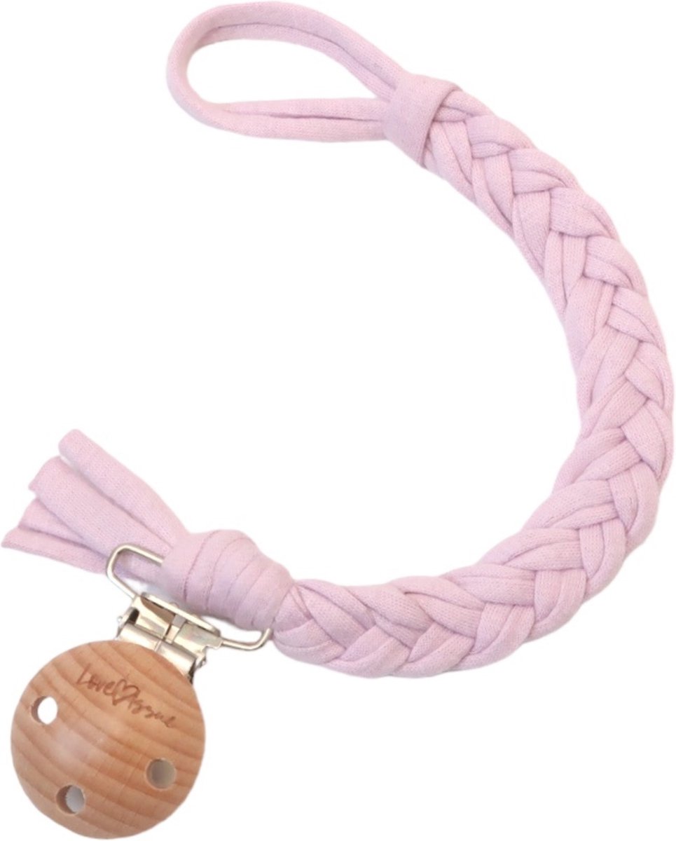 Goedkoopste LOVEissue - Speenkoord - Gevlochten katoen - Houten clip - Lila