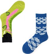 Binkie Socks Box | 2 paar Heren Sokken | Zee Sokken en Monster Sokken | Monster van Lochness | Maat 43-46
