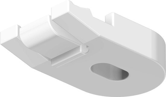 Antex plafondsteun wit voor aluminium rail met sleuf gat 4 stuks - Rond