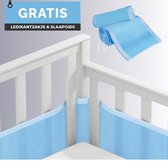 NeedyNeeds® - Baby bedomrander set - Bedbumper - set van 2 - Blauw - Hoofdbeschermer- Gratis boek en ledikant zakje - 330cm x 30cm & 160cm x 30cm