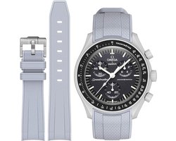 MoonSwatch - Omega - Swatch Mission on Earth - Rolex - SEIKO - Speedmaster - Rubberen horlogeband met perfecte pasvorm - 20mm - Grijs