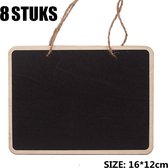 8 pièces tableaux noirs en bois à suspendre double face, tableaux de mémo et tableaux d'écriture – Idéal pour les notes, la Créativité et l'organisation 16 x 12 cm