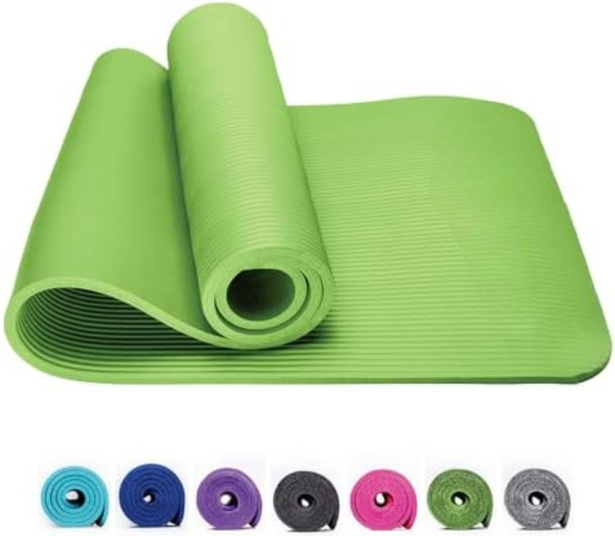 Yoga Mat Extra Dik Fitness Mat Extra Dik Limoengroen bol