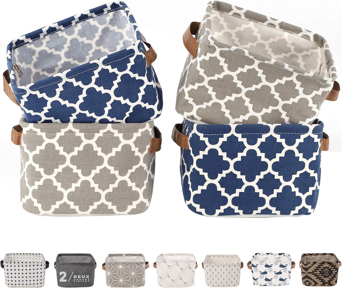 Lot De 4 Paniers De Rangement "Costa" 32cm Blanc