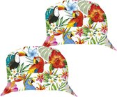 Guirca Chapeau d'habillage pour party Tropical hawaïenne - 2x - Imprimé Summer/ jungle - adultes - Carnaval