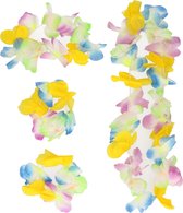 Ensemble couronne/guirlande Boland Hawaii - Mélange de couleurs tropicales/été bleu - Guirlandes de tête et de cou - Accessoires d'habillage de fête