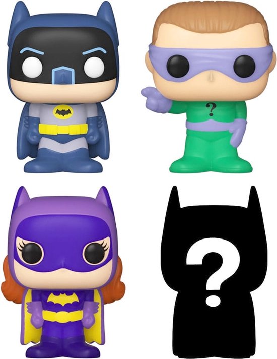 Funko Bitty Pop! - DC Batman 4-Pack Serie 4 – Batman 41 – The Riddler 183 – Batgirl 186 + Mystery