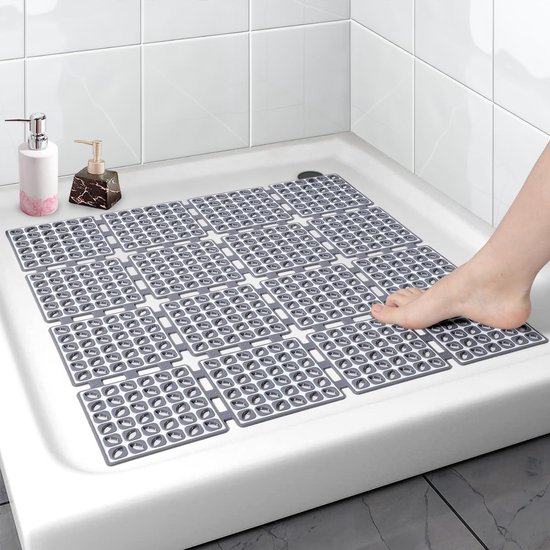 Antislip douchemat 60 x 60 cm antislipmat voor douche met zuignappen