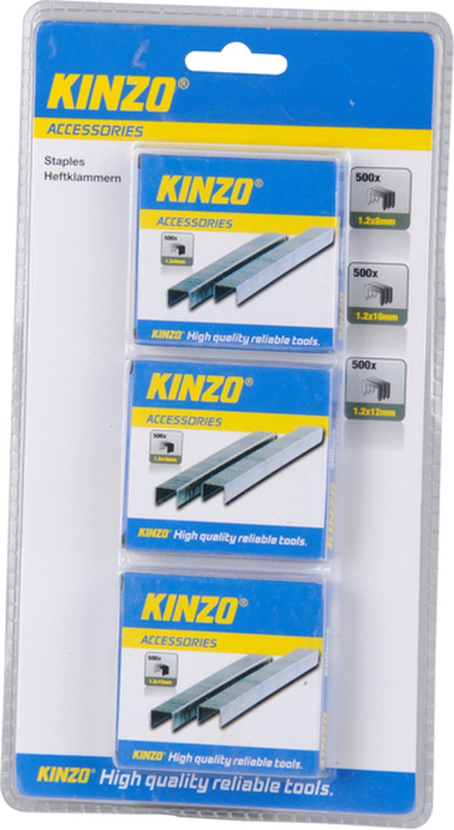 Kinzo Nietjes Set van 1500 - 8 mm, 10mm en 12mm - Voor Kinzo Nietmachine