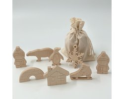 Unieke Houten Winter cadeautjes: Set van 8!