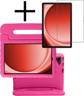Hoesje Geschikt voor Samsung Galaxy Tab A9 Plus Hoesje Kinderhoes Shockproof Hoes Kids Case Met Screenprotector - Roze