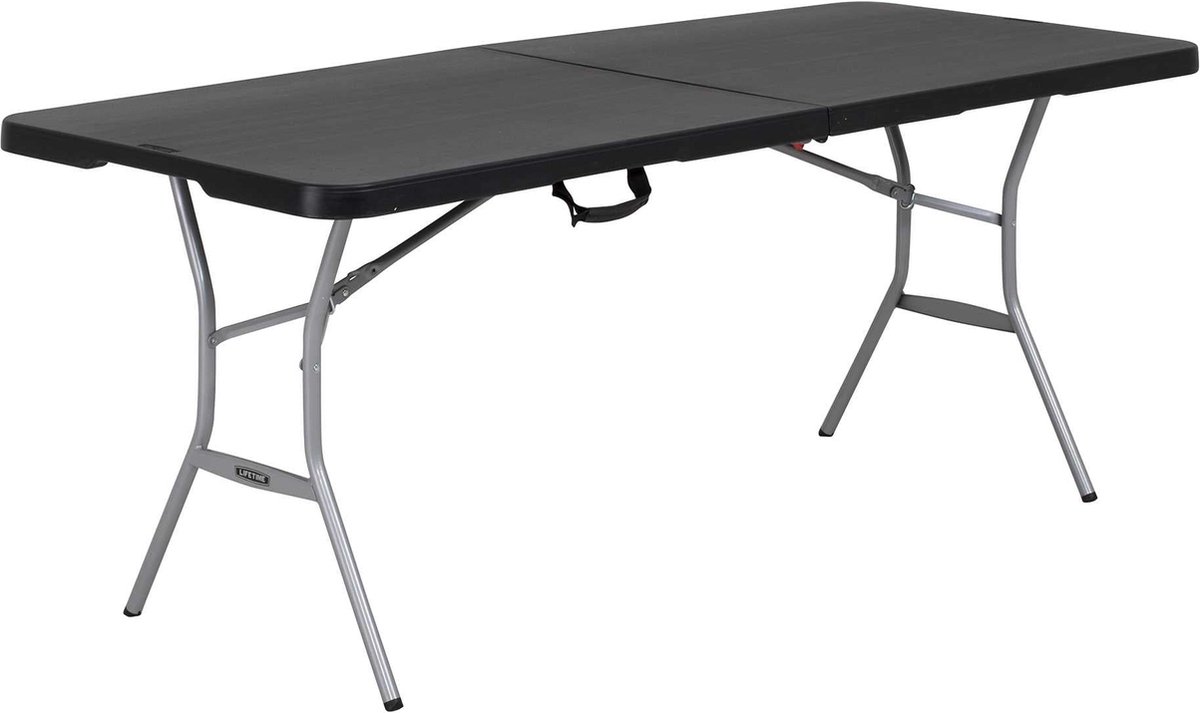 Lifetime - Buffettafel 180 cm - opklapbaar tot koffer - zwart - werktafel - inklapbaar