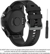 Zwart Siliconen horloge bandje 26mm Quickfit Compatibel geschikt voor Garmin Fenix 3 / 3 HR / 3 Sapphire / 5X / 6X, D2, Quatix 3, Tactix, Descent MK1, Foretrex 601 en 701 – 26 mm black smartwatch strap