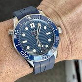 Bandje voor Rolex Horloge - SEIKO Horloge - Omega x Swatch MoonSwatch - 20mm - Zacht Rubber - Blauw