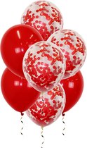 Valentijn Decoratie Hartjes Ballonnen Valentijn Versiering Helium Ballonnen Feestversiering Papieren Confetti - 20 Stuks