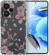 iMoshion Hoesje Geschikt voor Xiaomi Redmi Note 12 Pro Hoesje Siliconen - iMoshion Design hoesje - Meerkleurig / Blossom Watercolor