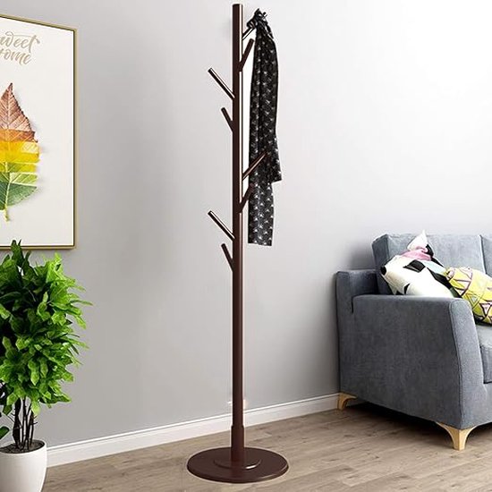 Kapstokken Vrijstaande Kapstok Zwart, Metalen Kledingrek Boom Met 12 Haken En Paraplubak, Hal Boom, Kapstokstandaard Met Planken Voor Hoeden Kleding Handtassen (Color : /White