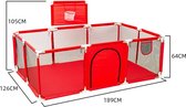 ShopbyStef - Boxes Bébé - Corralitos d'intérieur Bébé - Barrières de sécurité - Gymnase d'activité Bébé de Basketbal - Grands parcs pour clôture de bac à terre pour Bébé - Rouge