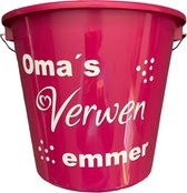 Cadeau Emmer-Oma's Verwen Emmer-5 Liter-Roze-Cadeau-Geschenk-Gift-Kado-Verjaardag-Moederdag
