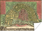 Plan de la ville historique de l'affiche néerlandaise d' Amsterdam - Carte 80x60 cm - Tirage photo sur Poster (décoration murale salon / chambre) / Poster villes européennes