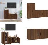 vidaXL 2-delige Tv-meubelset bewerkt hout bruineikenkleurig - Tv-kast - Tv-kasten - Tv-meubel - Hifi-meubel